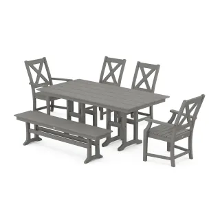 POLYWOOD Braxton 6-Piece Farmhouse Dining Set