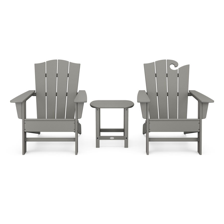 POLYWOOD Wave Collection 3-Piece Set in Slate Grey