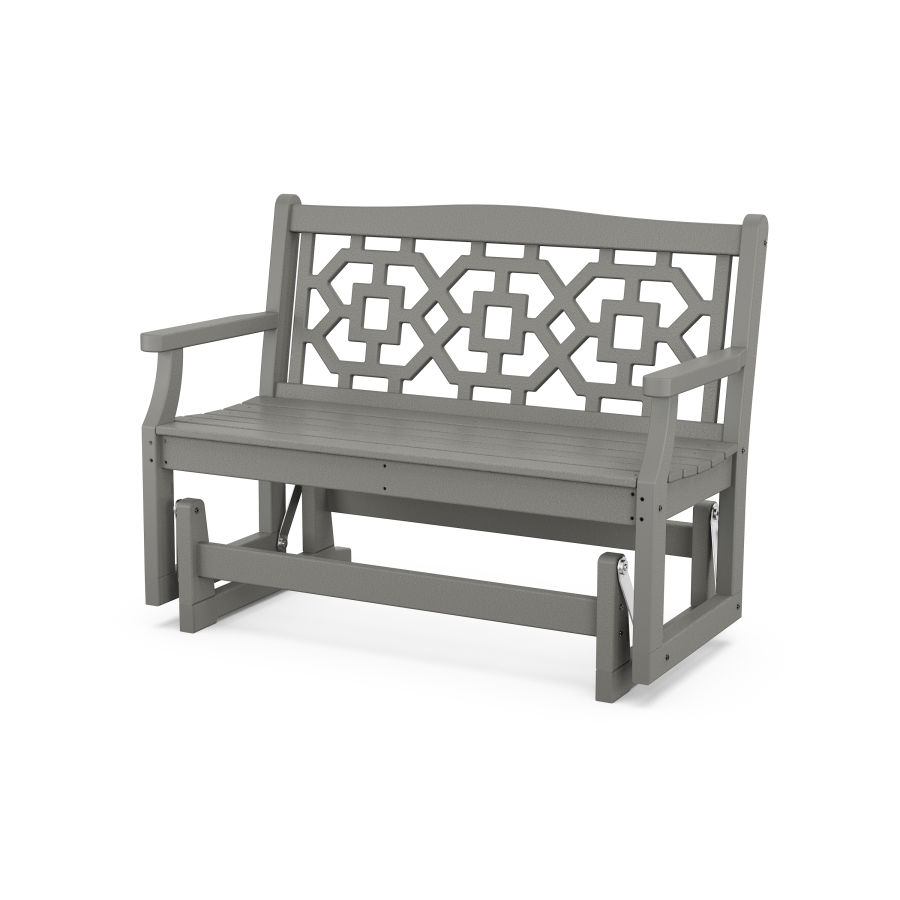 POLYWOOD Chinoiserie 48” Glider in Slate Grey
