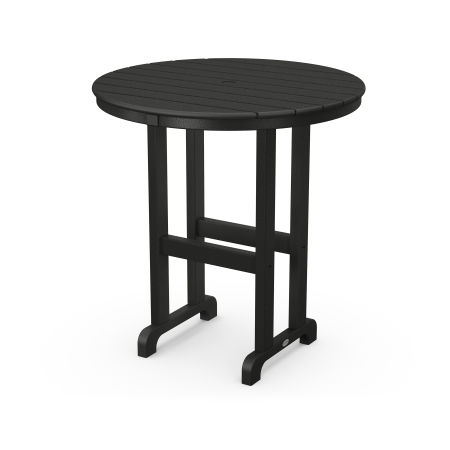 POLYWOOD 36" Round Farmhouse Counter Table in Black