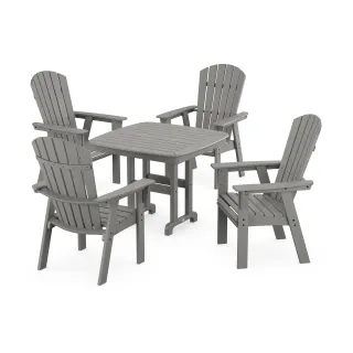 POLYWOOD Nautical Curveback Adirondack 5-Piece Dining Set