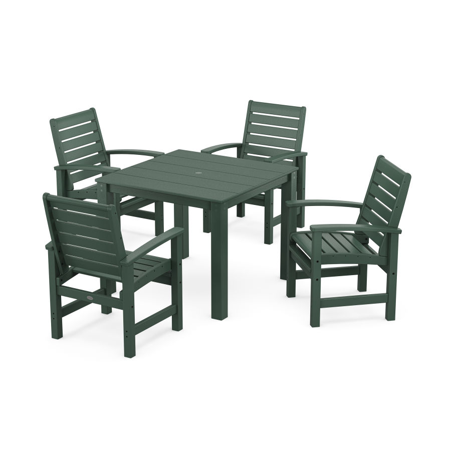 POLYWOOD Signature 5-Piece Parsons Dining Set in Green
