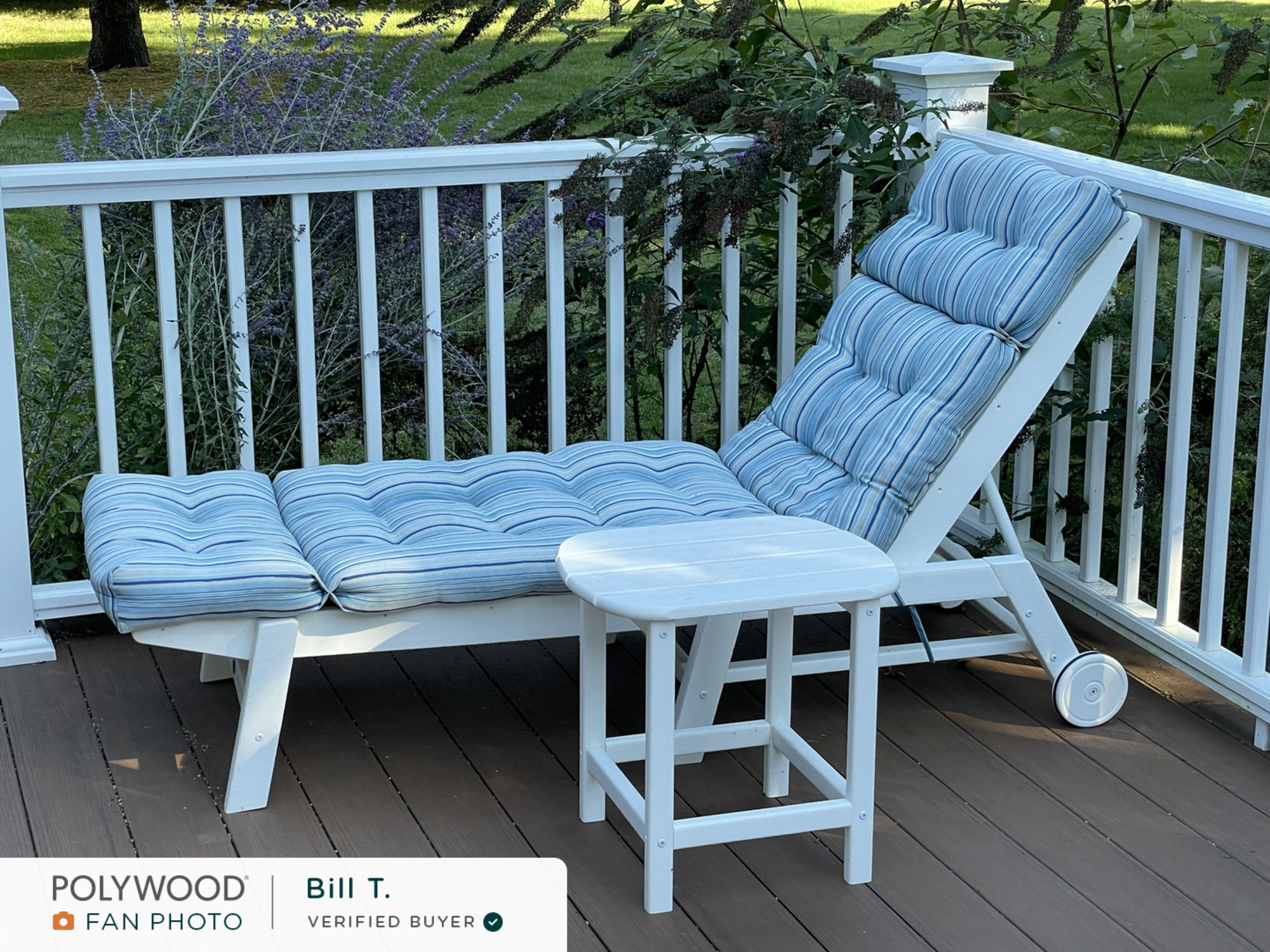 POLYWOOD® Nautical Chaise with Wheels NAW2280