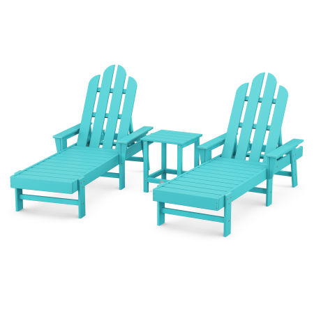 POLYWOOD Long Island Chaise 3-Piece Set in Aruba