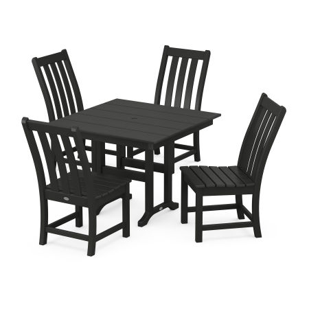 Vineyard Side Chair 5-Piece Farmhouse Dining Set in Black