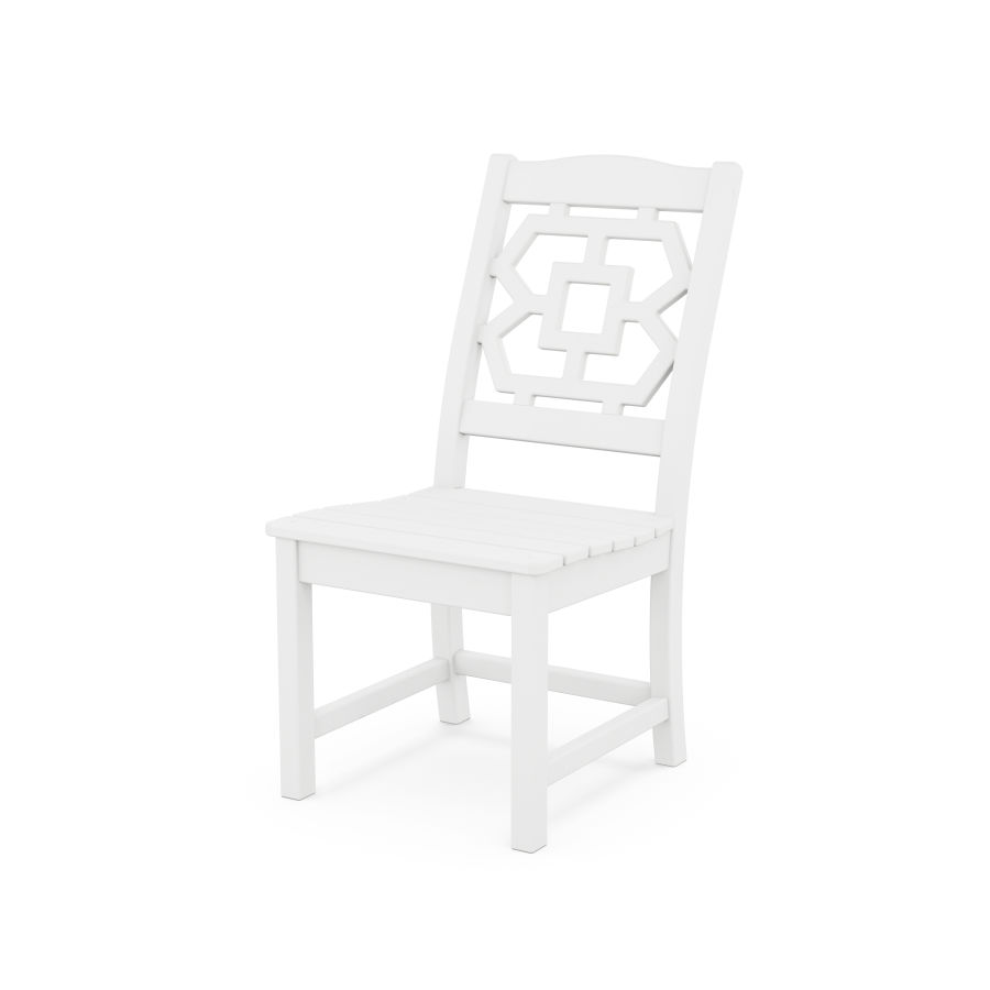 POLYWOOD Chinoiserie Dining Side Chair in White