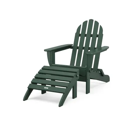 POLYWOOD Classics 2-Piece Folding Adirondack Set in Green