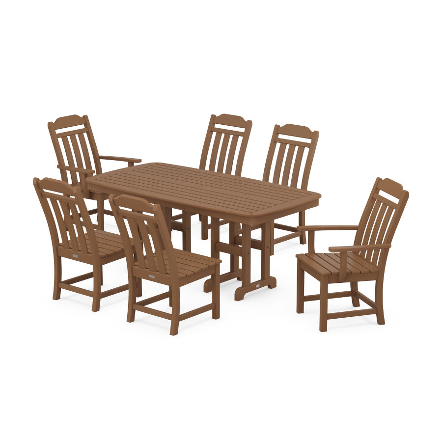 POLYWOOD Country Living 7-Piece Dining Set in Teak