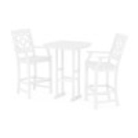 POLYWOOD Chinoiserie 3-Piece Bar Set in White