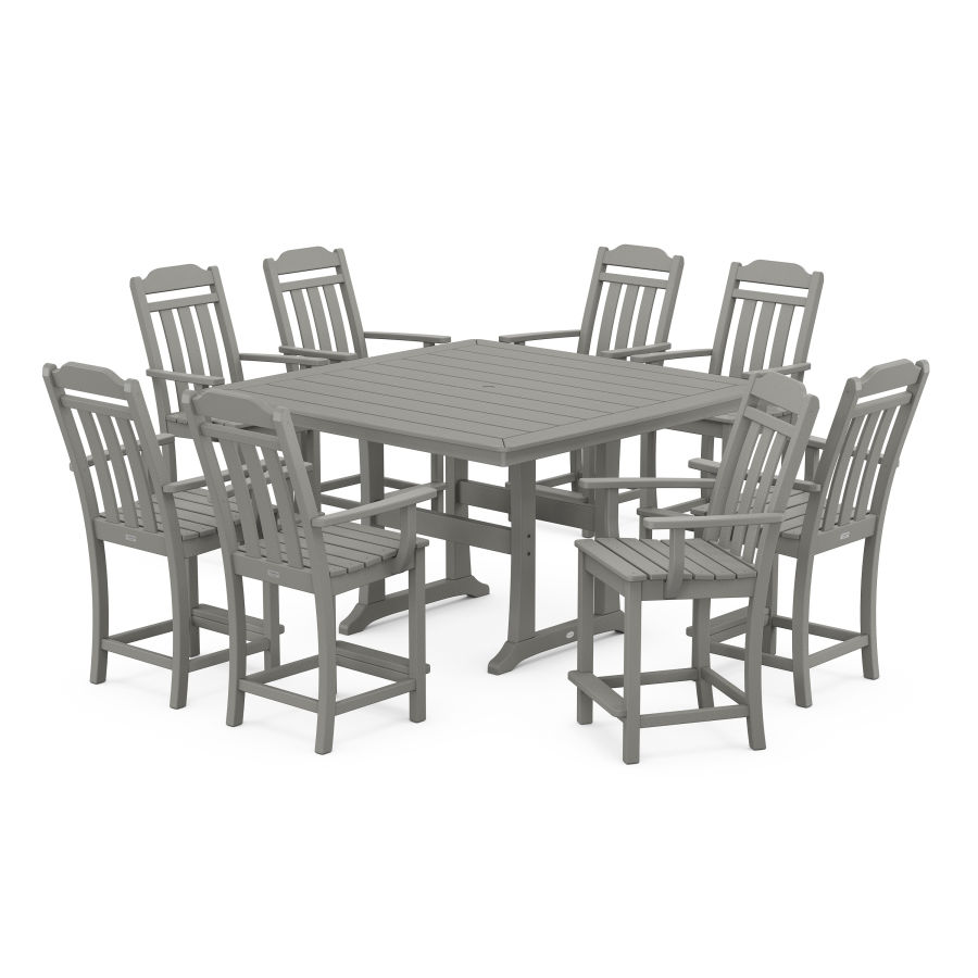 POLYWOOD Country Living 9-Piece Square Counter Set with Trestle Legs