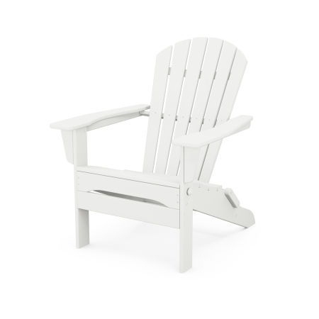 POLYWOOD South Beach Folding Adirondack Chair in Vintage White
