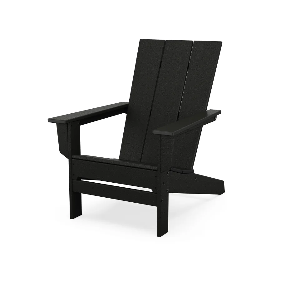 POLYWOOD Modern Studio Adirondack Chair in Black