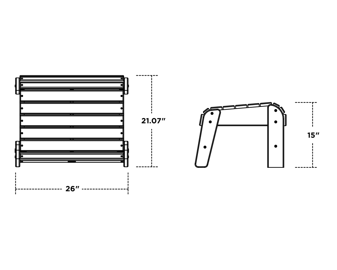 Dimensions for Grand Adirondack Ottoman