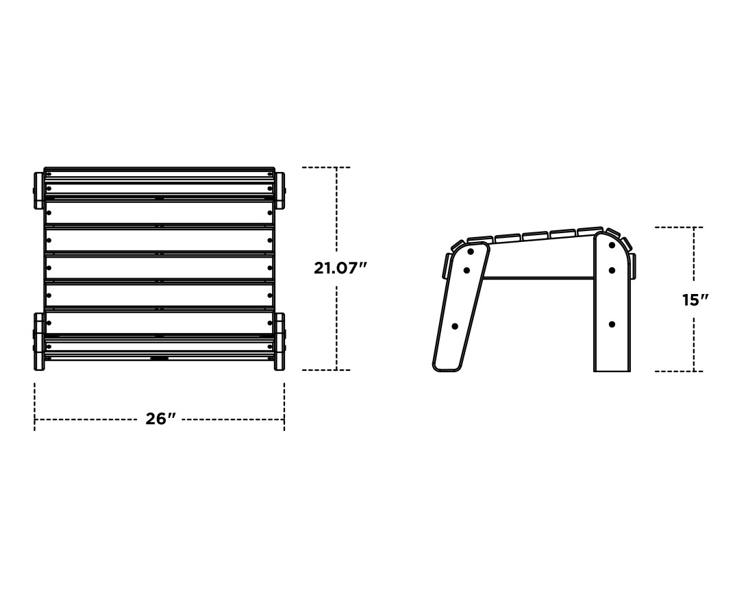 Dimensions for Grand Adirondack Ottoman