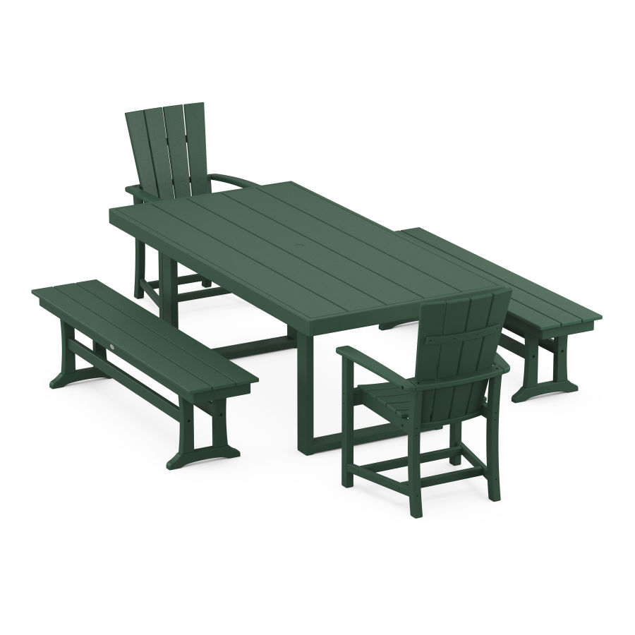 POLYWOOD Quattro 5-Piece Dining Set in Green