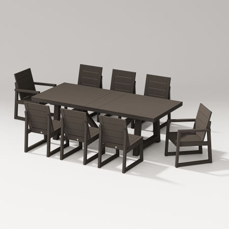 Elevate 9-Piece A-Frame Table Dining Set in Vintage Coffee