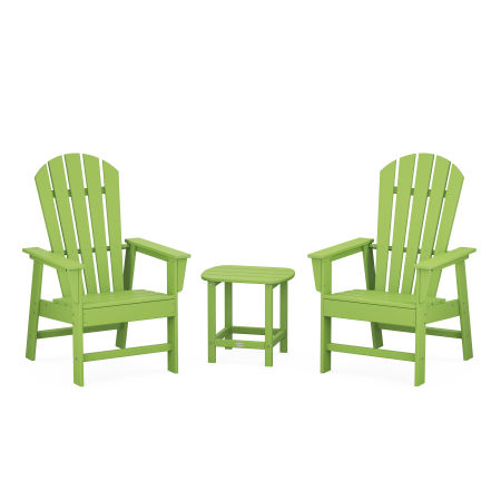 South Beach Casual Chair 3-Piece Set with 18" South Beach Side Table in Lime