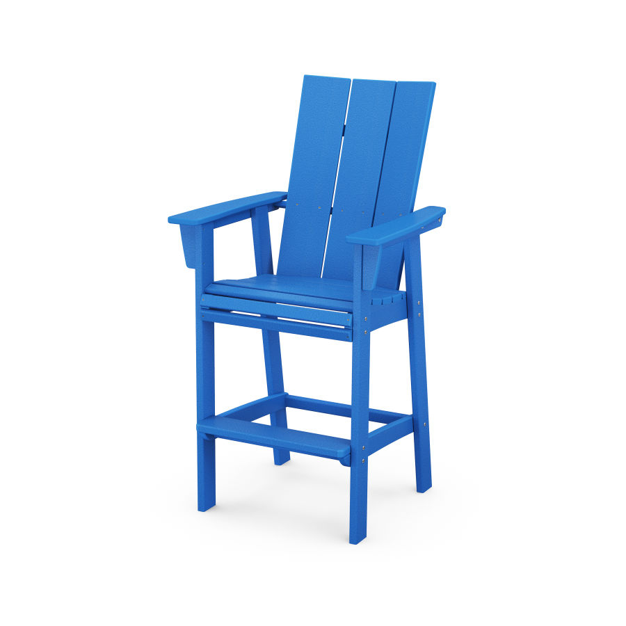 POLYWOOD Modern Adirondack Bar Chair in Pacific Blue