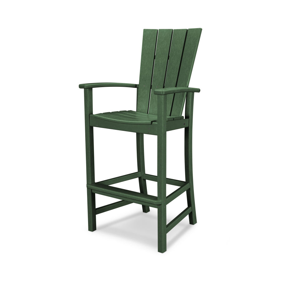 POLYWOOD Quattro Adirondack Bar Chair in Green
