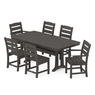 POLYWOOD Lakeside 7-Piece Dining Set with Trestle Legs in Vintage Finish