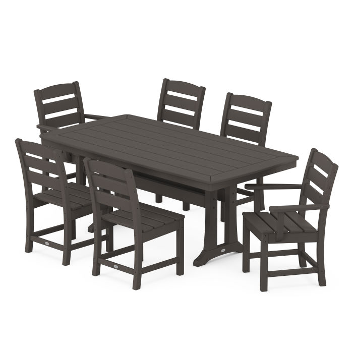 POLYWOOD Lakeside 7-Piece Dining Set with Trestle Legs in Vintage Finish