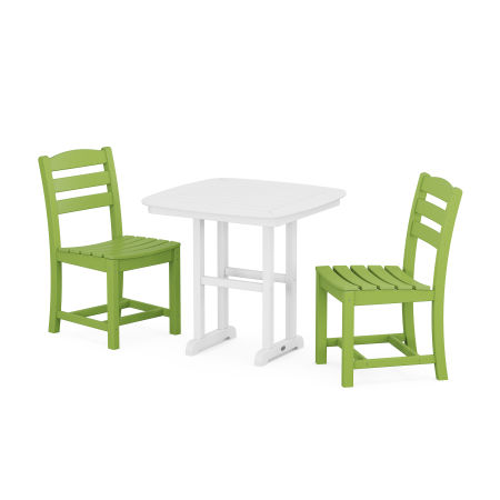 La Casa Café Side Chair 3-Piece Dining Set in Lime