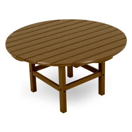 POLYWOOD Round 37" Conversation Table by Ivy Terrace in Teak