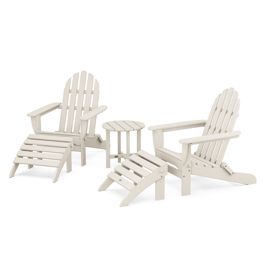 POLYWOOD Classic Adirondack 5-Piece Casual Set in Sand