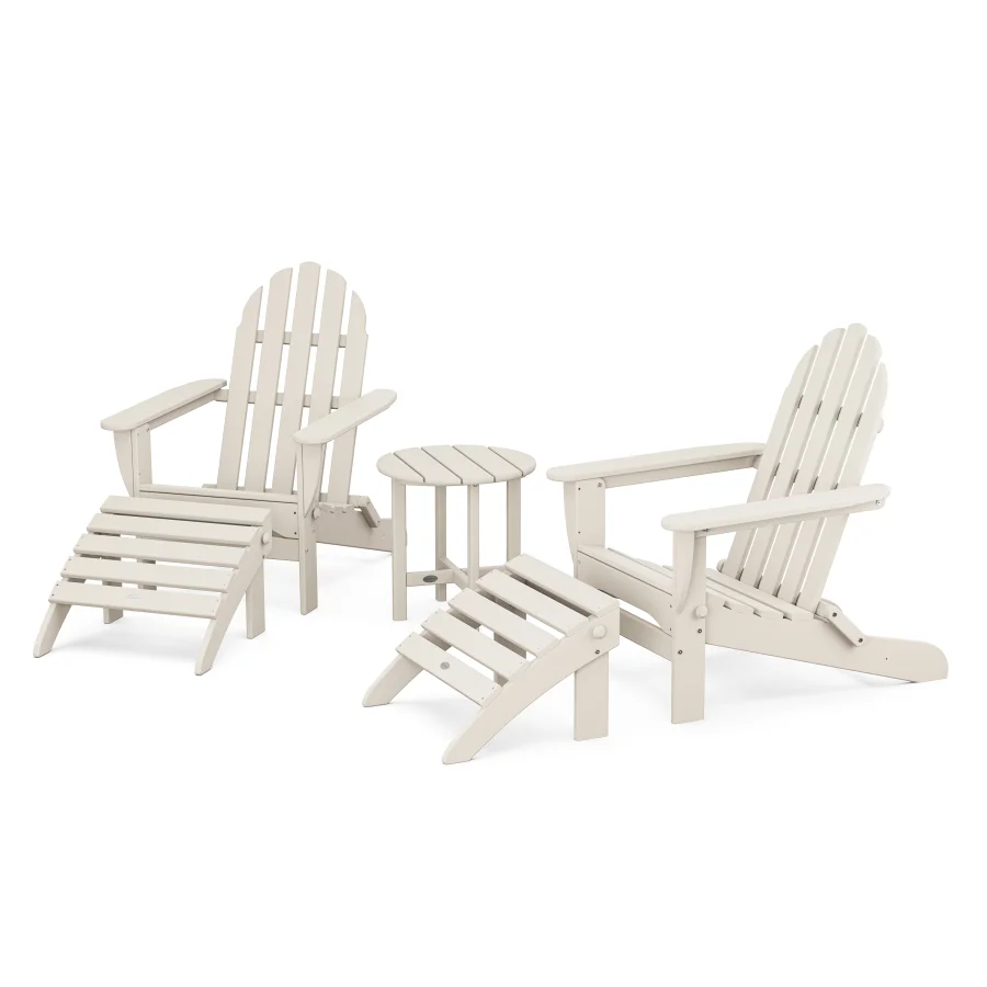 POLYWOOD Classic Adirondack 5-Piece Casual Set in Sand