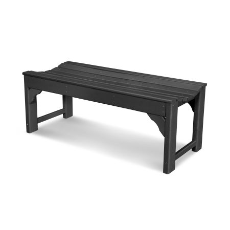 Traditional Garden 48" Backless Bench in Black