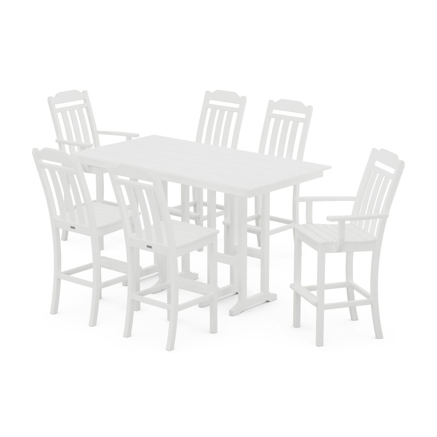 POLYWOOD Country Living 7-Piece Farmhouse Bar Set in White