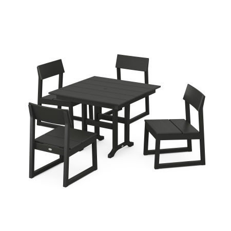 EDGE Side Chair 5-Piece Farmhouse Dining Set in Black
