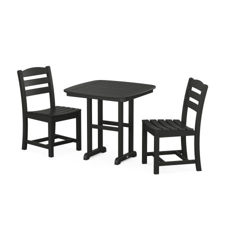 La Casa Café Side Chair 3-Piece Dining Set in Black