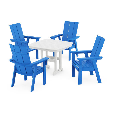 POLYWOOD Modern Adirondack 5-Piece Dining Set in Pacific Blue