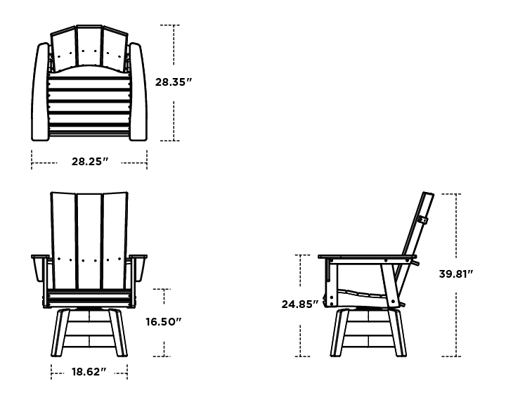 Thumbnail for Modern Curveback Adirondack Swivel Dining Chair