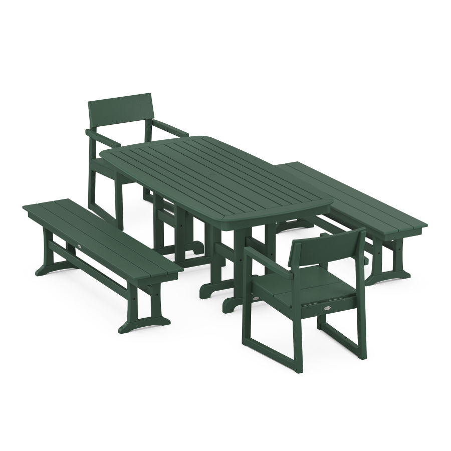POLYWOOD EDGE 5-Piece Dining Set in Green