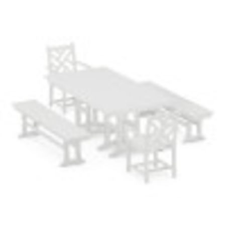 Chippendale 5-Piece Farmhouse Dining Set in White