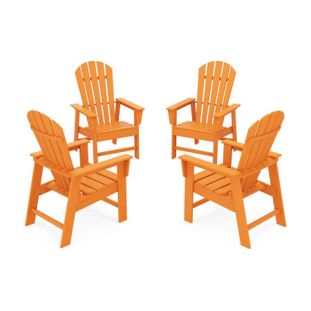 4-Piece South Beach Casual Chair Conversation Set in Tangerine
