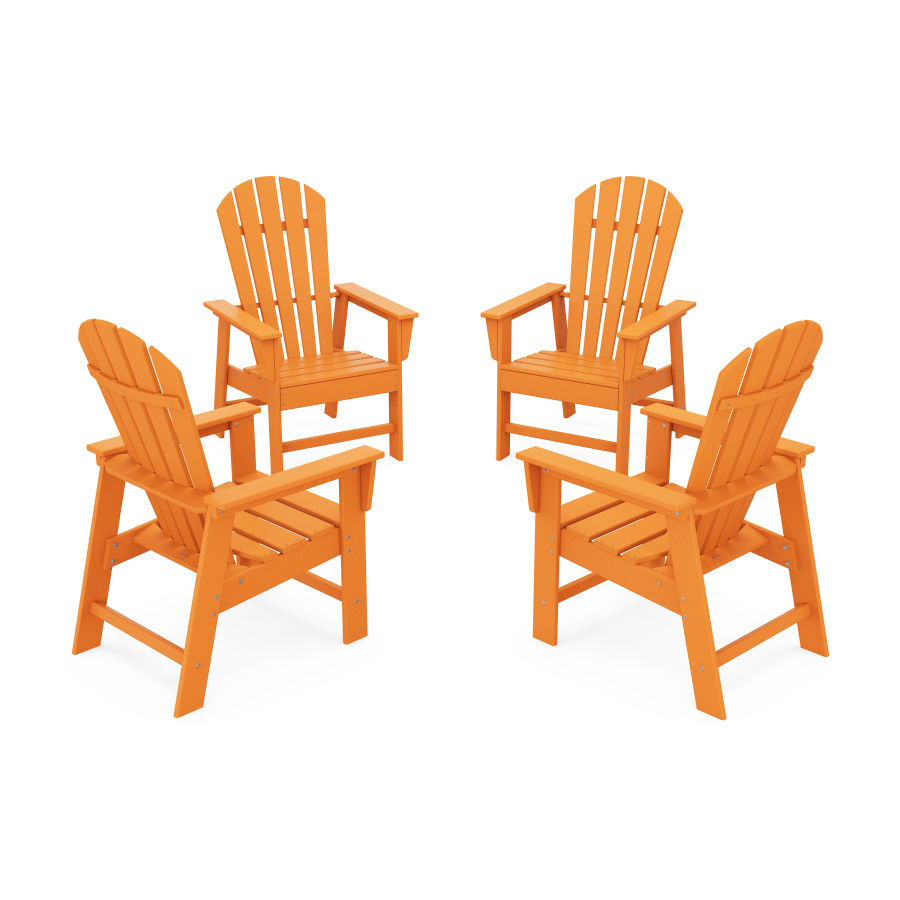 POLYWOOD 4-Piece South Beach Casual Chair Conversation Set in Tangerine