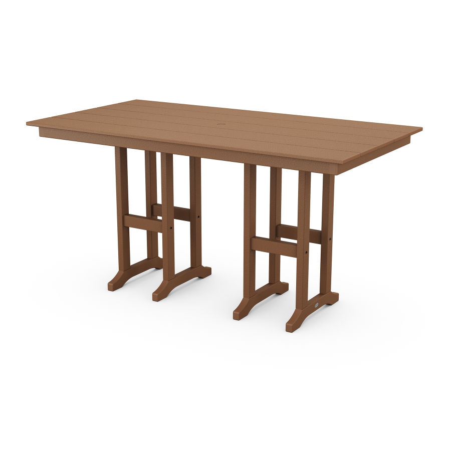 POLYWOOD Farmhouse 37" x 72" Counter Table in Teak