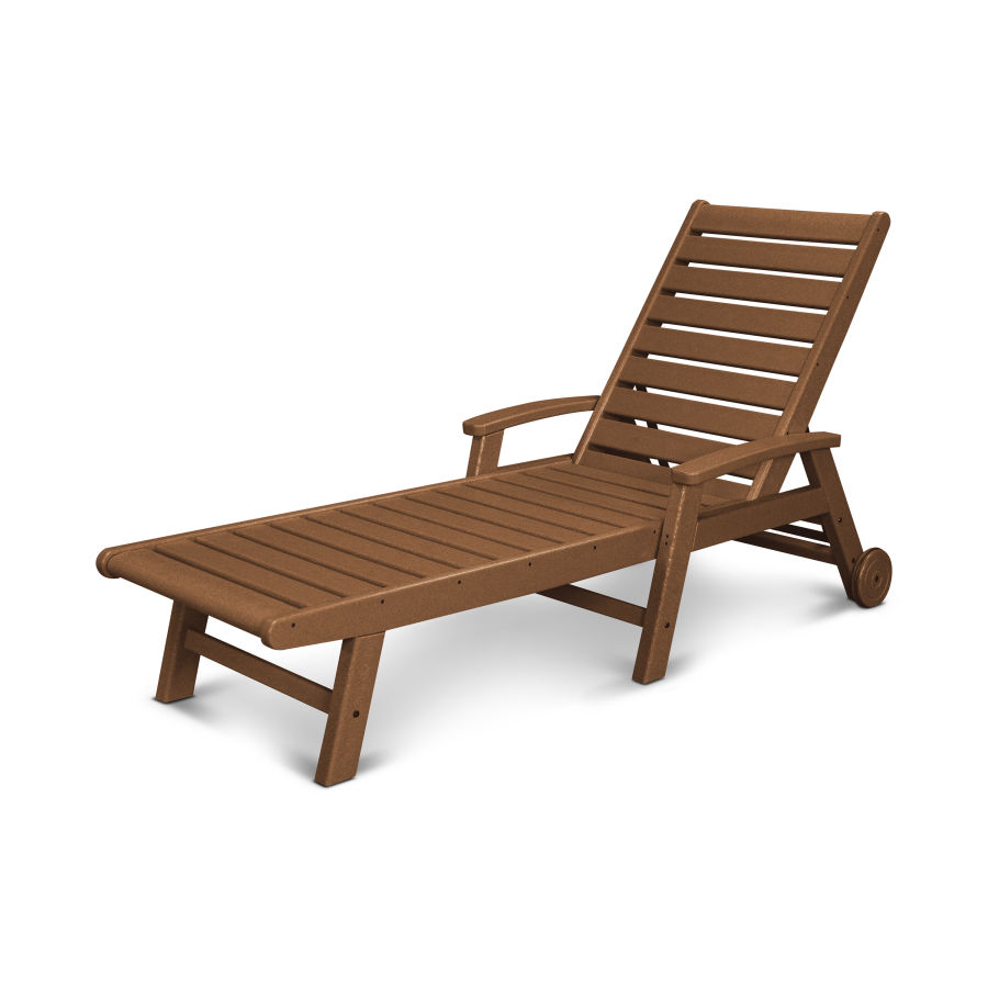 POLYWOOD Signature Chaise with Wheels in Teak