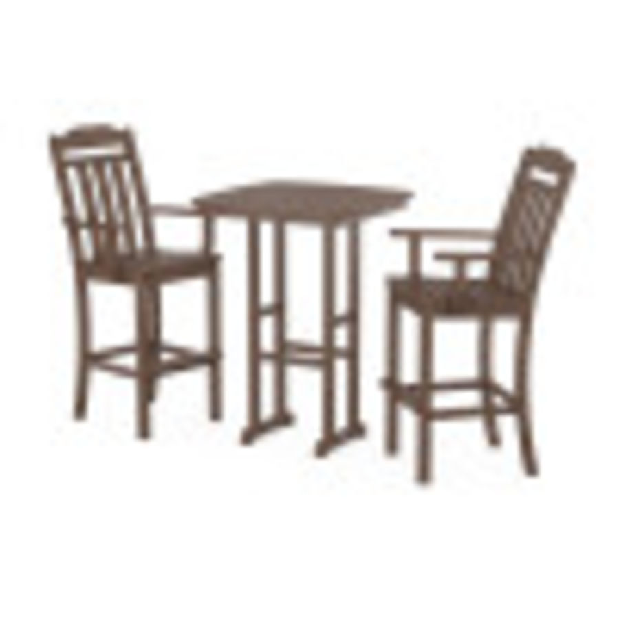 POLYWOOD Country Living 3-Piece Bar Set in Mahogany