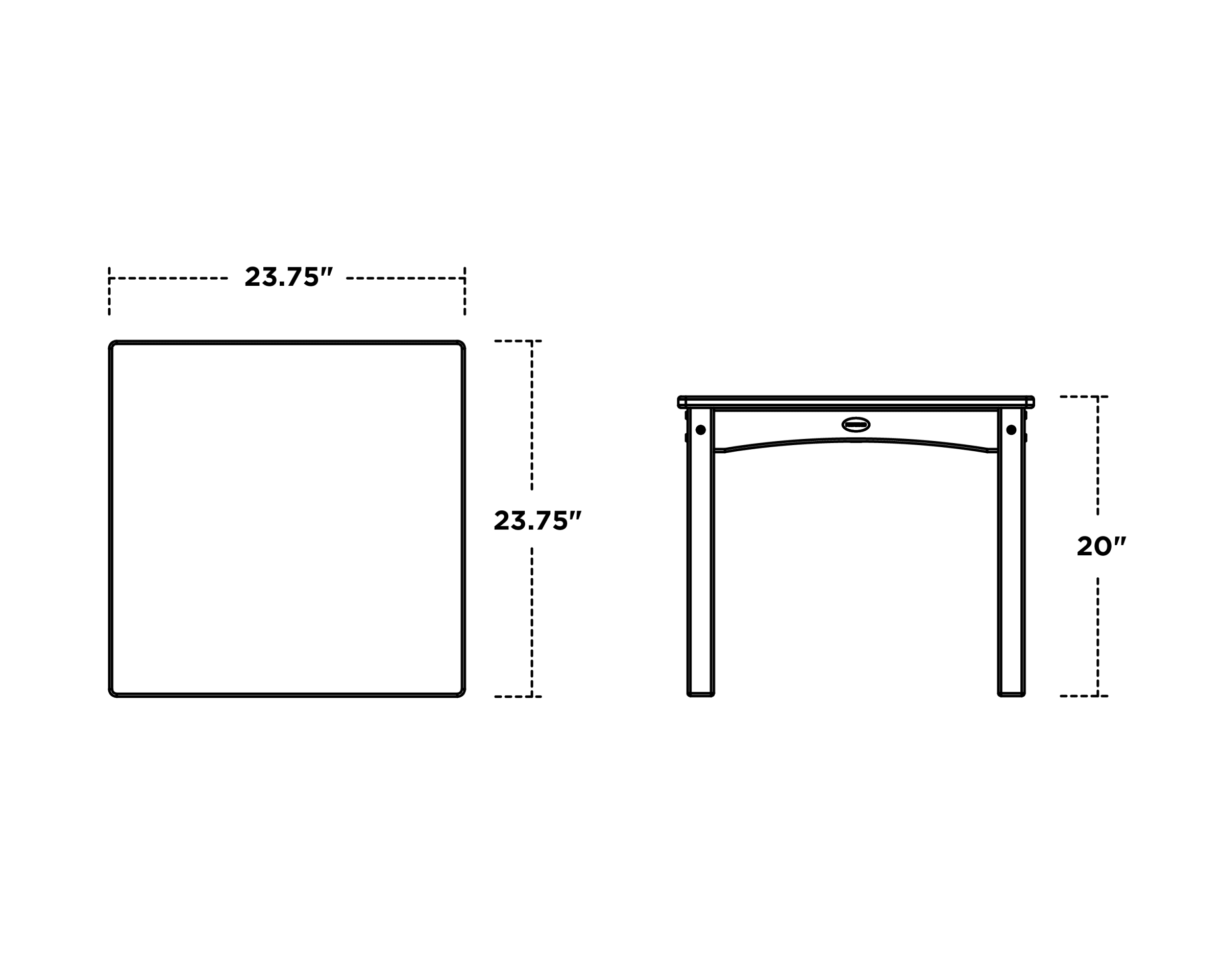 Dimensions for Toddler 24" Dining Table
