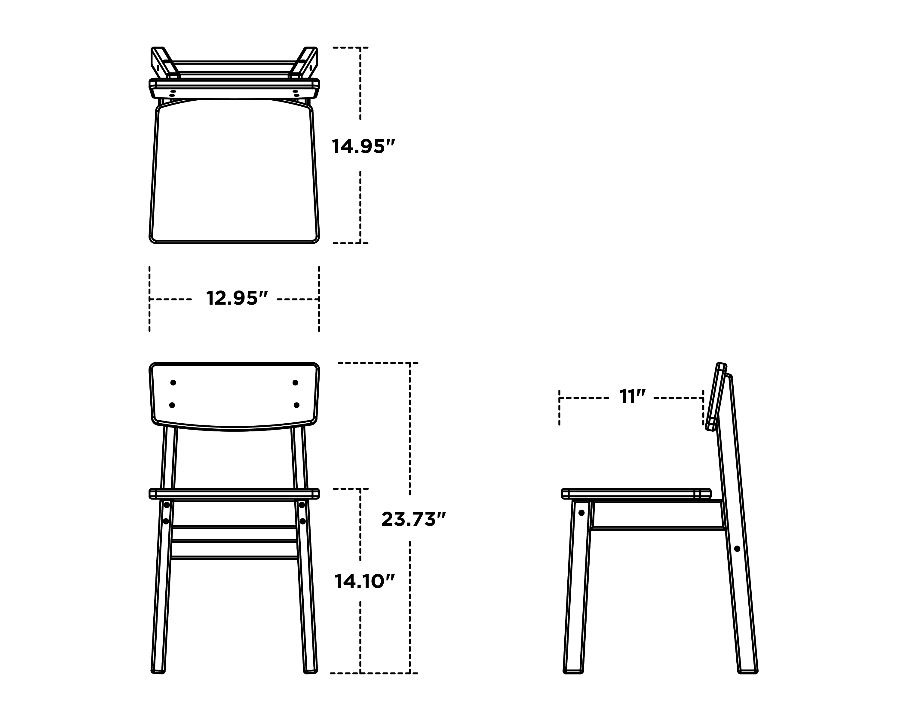 Dimensions for Kids Modern Studio Dining Chair