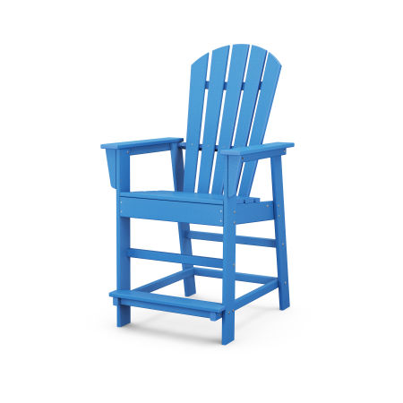 POLYWOOD South Beach Counter Chair in Pacific Blue