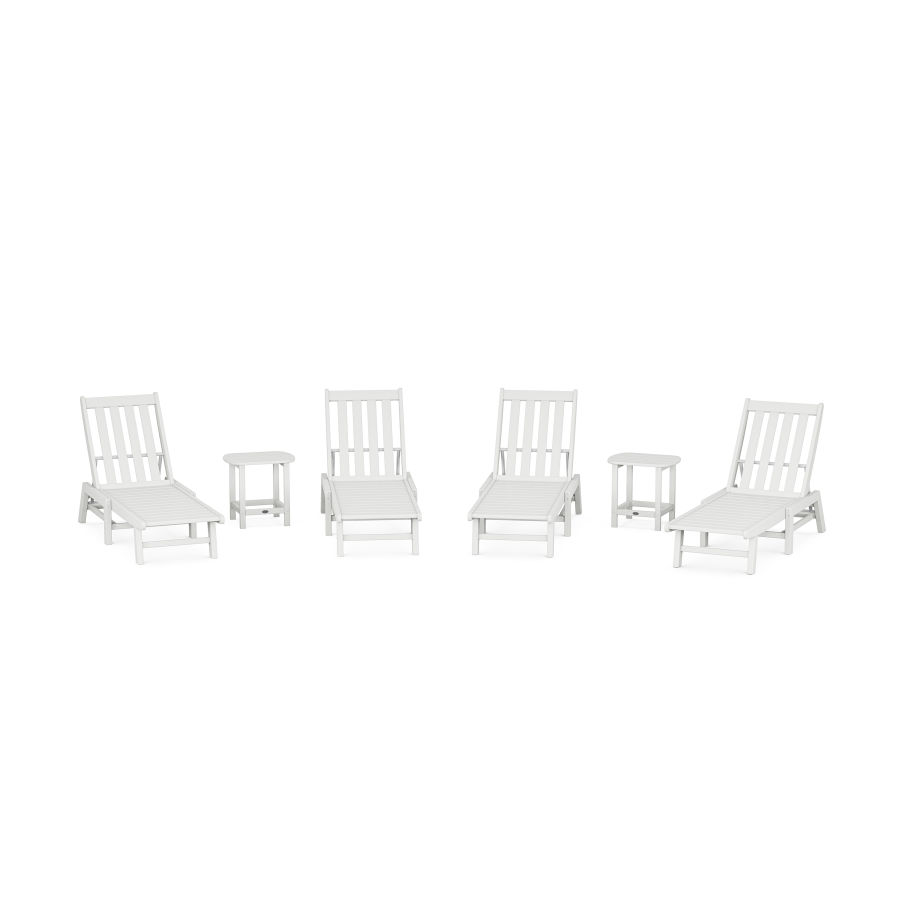 POLYWOOD Vineyard 6-Piece Chaise Set in White