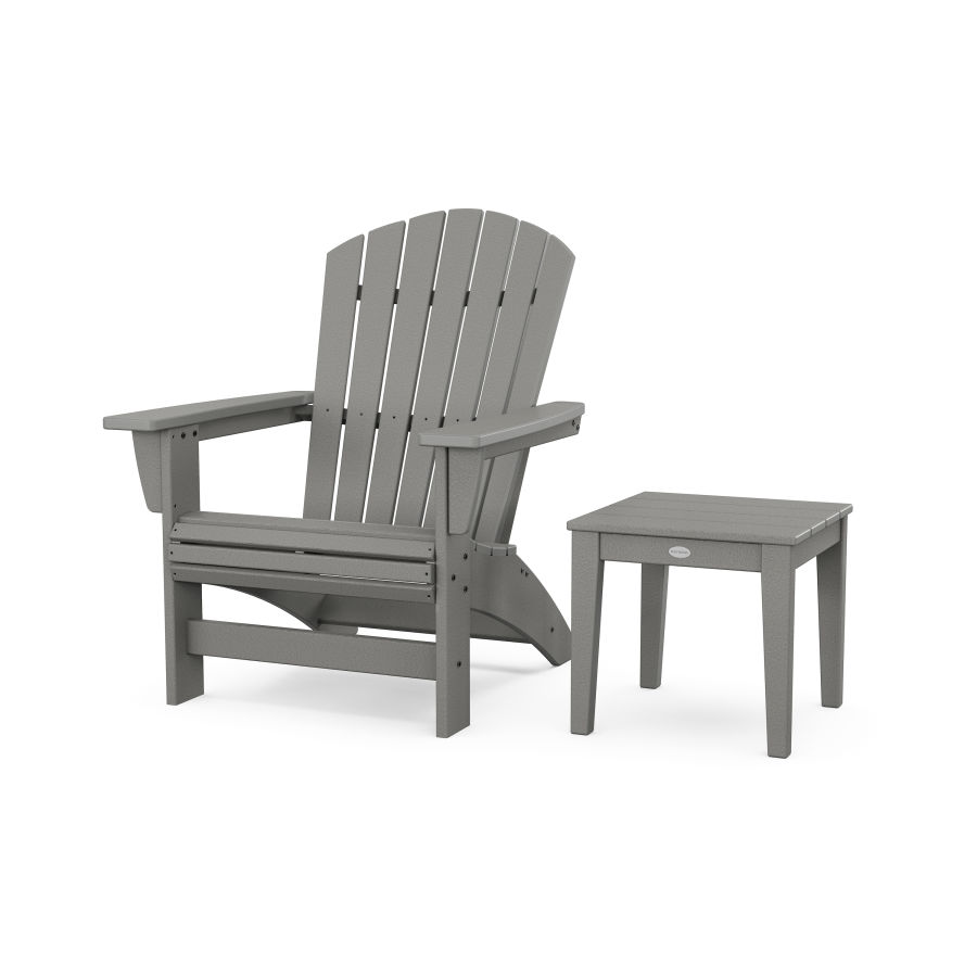 POLYWOOD Nautical Grand Adirondack Chair with Side Table