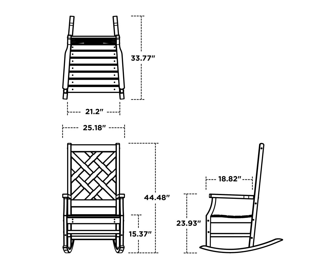 Dimensions for Wovendale Rocking Chair