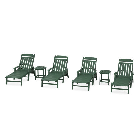 Country Living 6-Piece Chaise Set with Arms in Green