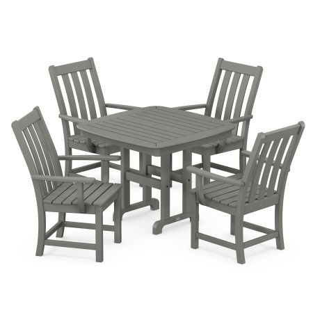 Vineyard 5-Piece Arm Chair Dining Set in Slate Grey